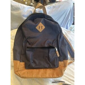 trailmaker backpack Dark Blue Faux Leather Bottom/trim School Computer Bag